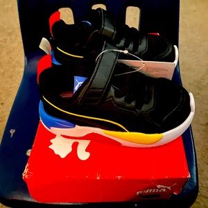 Puma Black, red, yellow tennis shoe brand new